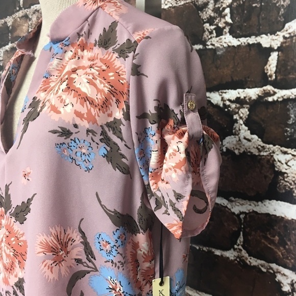 Liberty Love NWT Blouse Top Shirt Boho Floral Pink Blue Small - Picture 8 of 12